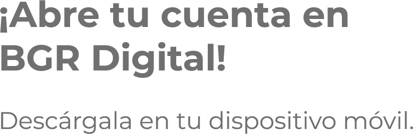 Abre tu cuenta en BGR Digital. Descárgala en tu dispositivo móvil